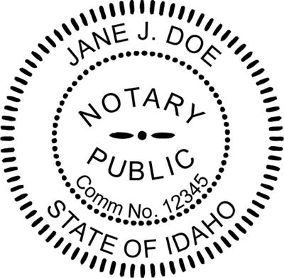 Idaho Notary Pink - Round Design Imprint Example