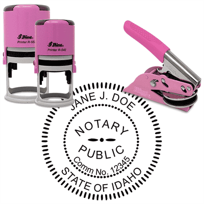 Idaho Notary Pink - Round Design Seal - alternate view