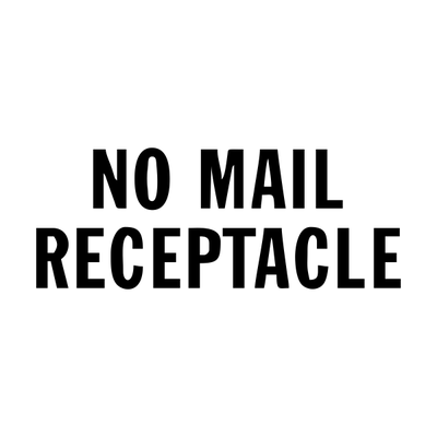 No Mail Receptacle Stock Stamp - alternate view