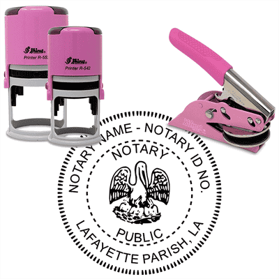 Louisiana Notary Pink - Round Design