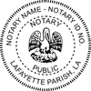 Louisiana Notary Pink - Round Design Imprint Example