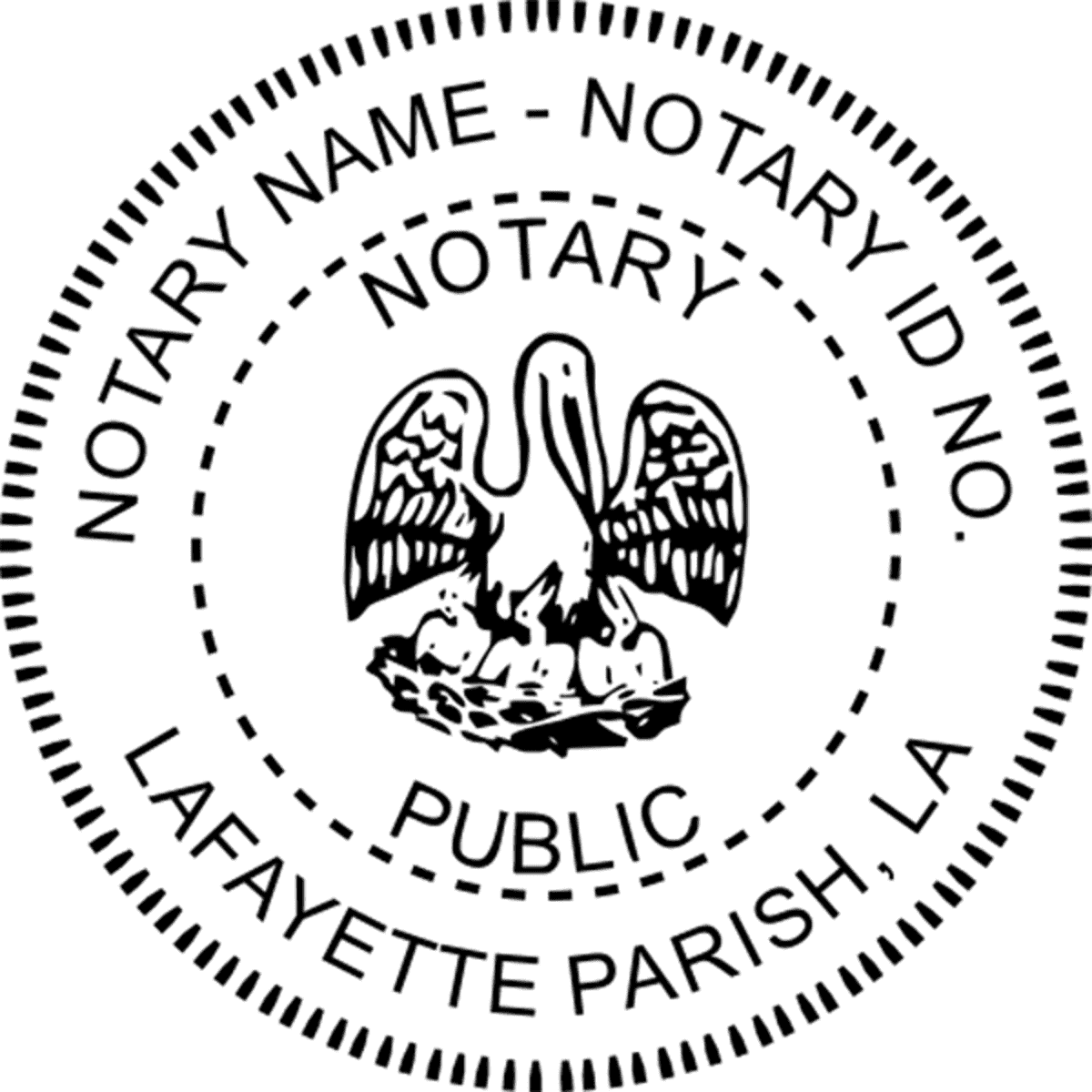 Louisiana Notary Pink - Round Design Imprint Example
