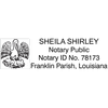 Louisiana Notary Pink Stamp - Rectangle Imprint Example