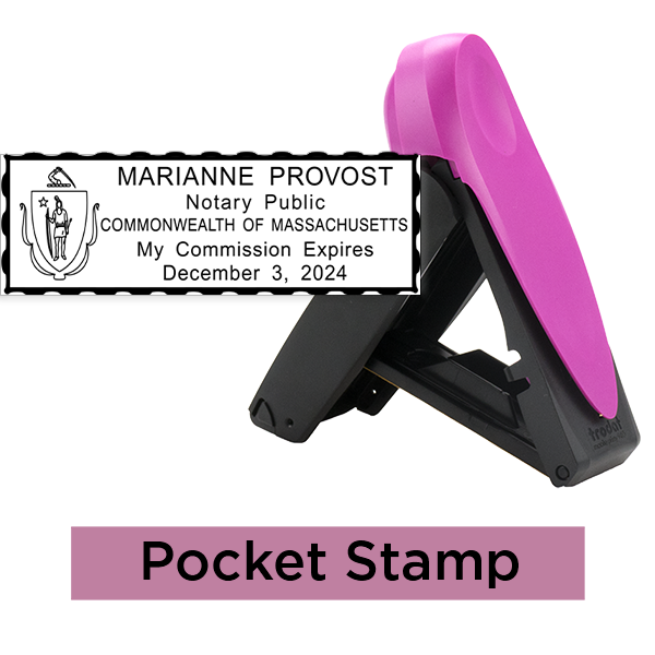 Massachusetts Notary Pink Stamp Rectangle Simply Stamps