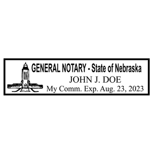 Nebraska Notary Pink Stamp - Rectangle Imprint Example