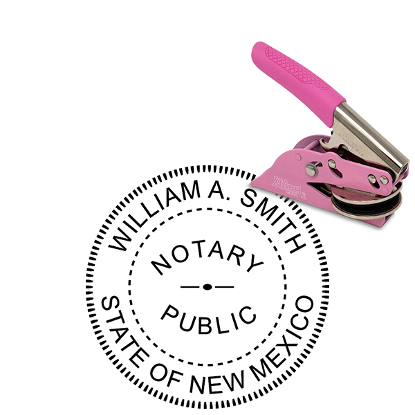 New Mexico Round Pink Notary Seal