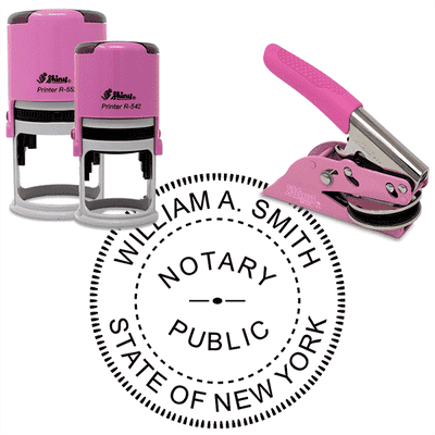 New York Notary Pink - Round Design