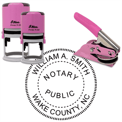 North Carolina Notary Pink - Round Design Seal - alternate view