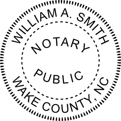North Carolina Notary Pink - Round Design Imprint Example