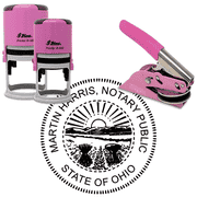 Ohio Notary Pink - Round Design Seal