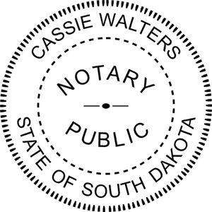 South Dakota Notary Pink Seal - Round Design Imprint Example