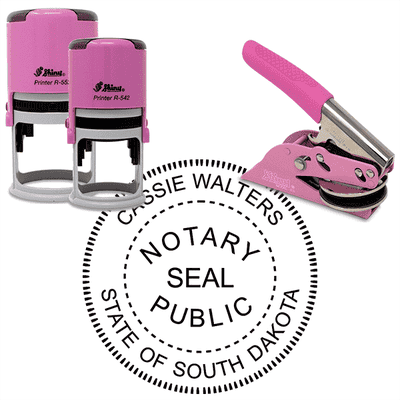 South Dakota Notary Pink - Round Design