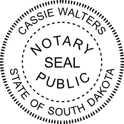 South Dakota Round Pink Notary Seal - alternate view