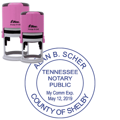 Tennessee Pink Round Notary Stamp - alternate view