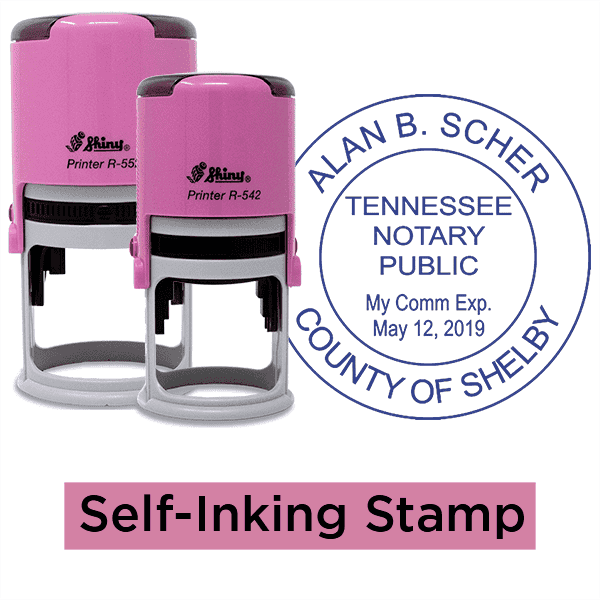 Tennessee Pink Round Notary Stamp