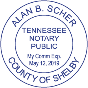 Tennessee Notary Pink Stamp Without Date - Round Design Imprint Example
