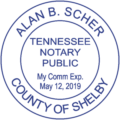 Tennessee Without Date Pink Round Notary Stamp - alternate view