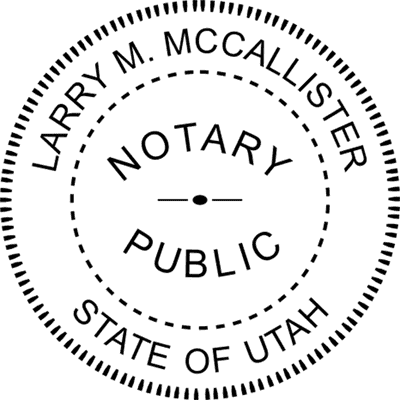 Utah Round Pink Notary Seal - alternate view