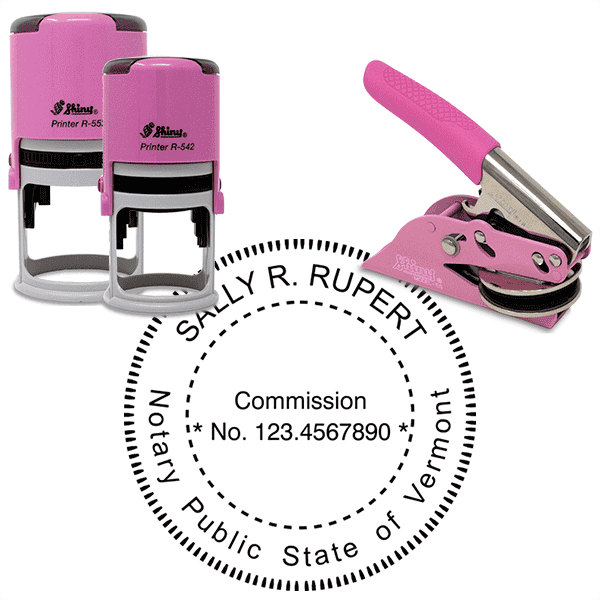 Vermont Notary Pink - Round Design Seal