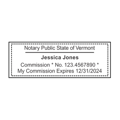 Vermont Pink Rectangle Notary Stamp - alternate view