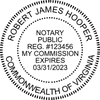 Virginia Notary Pink - Round Design Imprint Example
