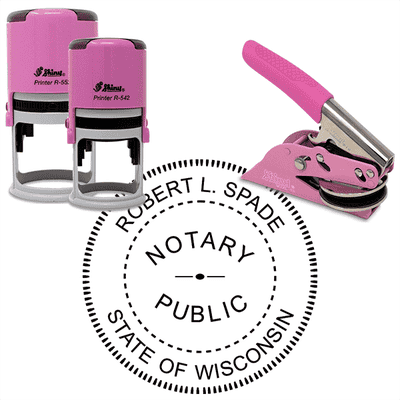 Wisconsin Notary Pink - Round Design