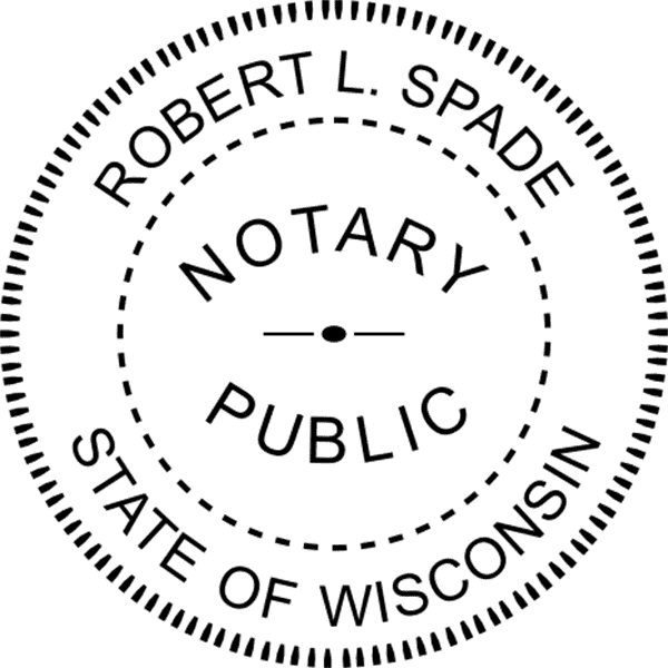 Wisconsin Notary Pink - Round Design Imprint Example