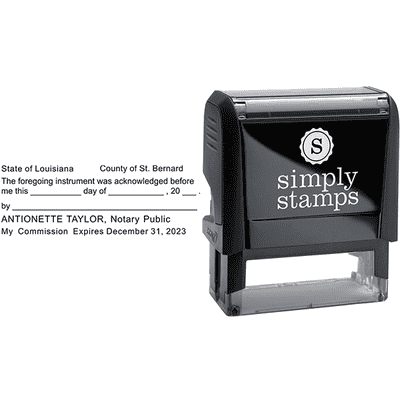 Louisiana Acknowledgment Notary Stamp - alternate view