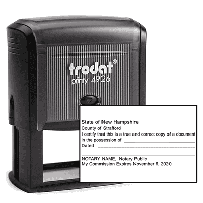 New Hampshire Certified True Copy Notary Stamp
