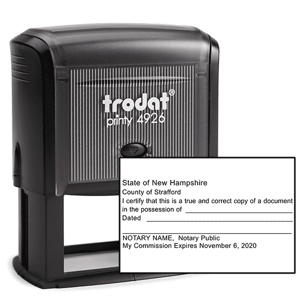 New Hampshire Certified True Copy Notary Stamp