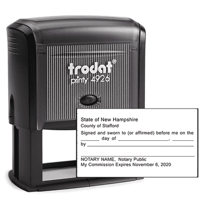 New Hampshire Jurat Notary Stamp