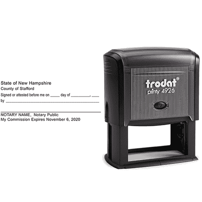 New Hampshire Signature Witness Notary Stamp - alternate view