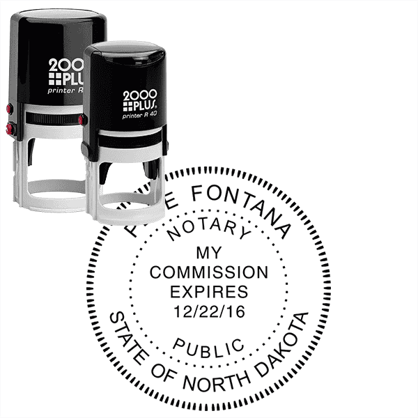 North Dakota Round Notary Stamp
