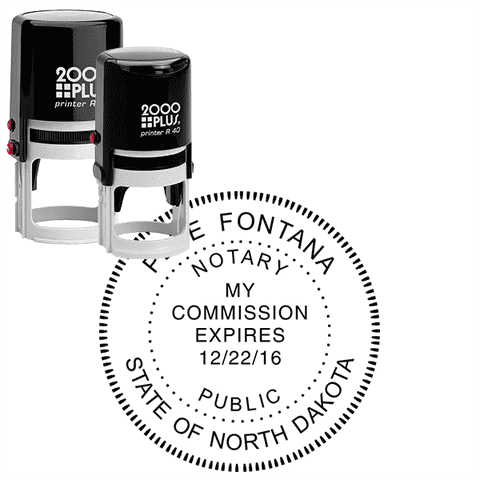 North Dakota Round Notary Stamp