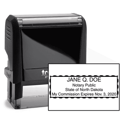 North Dakota Notary Stamp - Rectangular