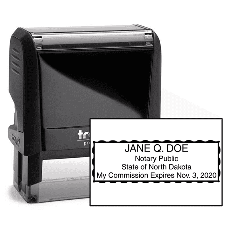 North Dakota Notary Stamp - Rectangular