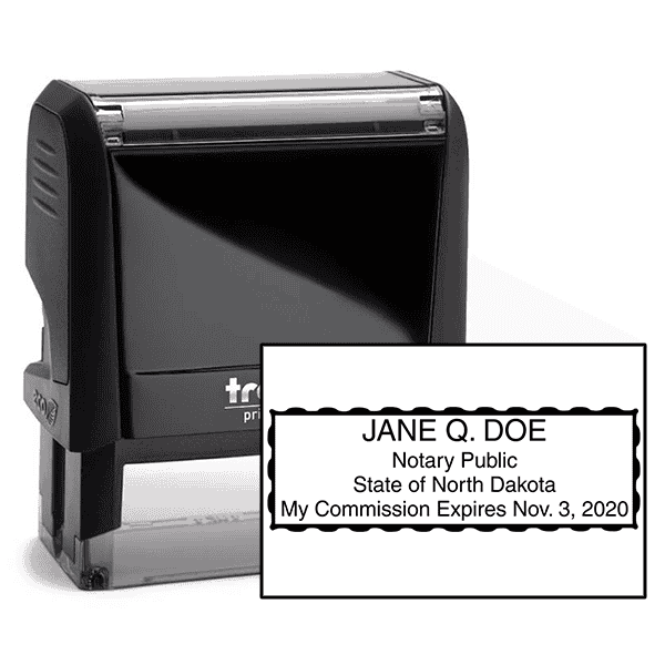 North Dakota Rectangular Notary Stamp