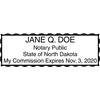 North Dakota Notary Stamp - Rectangular Imprint Example