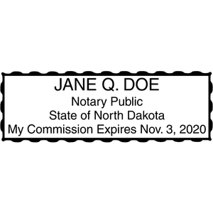 North Dakota Notary Stamp - Rectangular Imprint Example