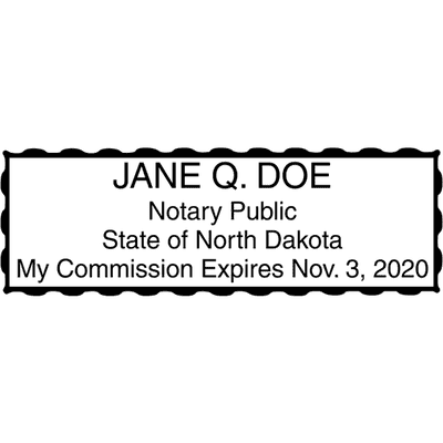 North Dakota Rectangular Notary Stamp - alternate view