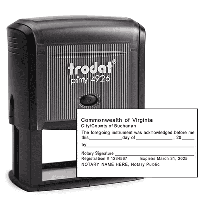 Virginia Acknowledgment Notary Stamp