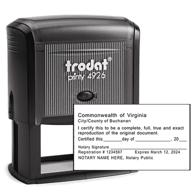 Virginia Certified True Copy Notary Stamp