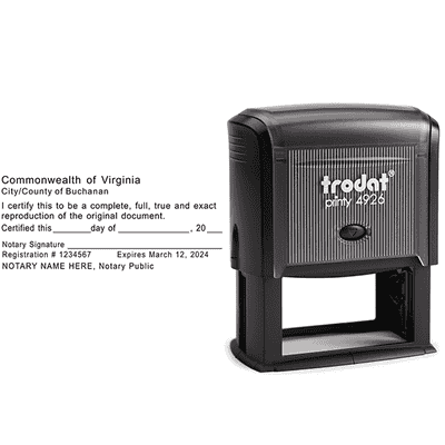 Virginia Certified True Copy Notary Stamp - alternate view