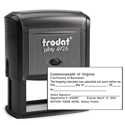 Virginia Jurat Notary Stamp