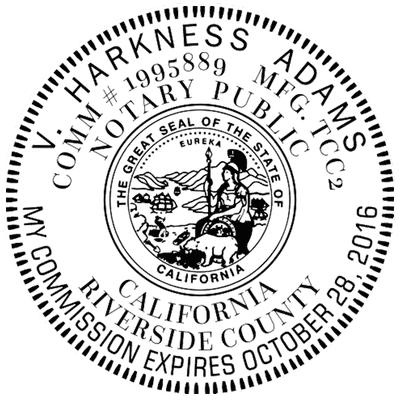 California Round Pink Notary Seal - alternate view