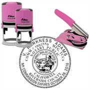 California Round Pink Notary Seal
