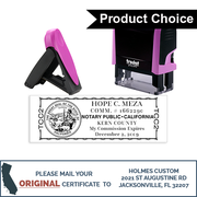 California Pink Rectangle Notary Stamp