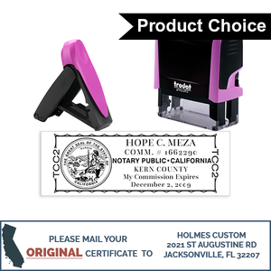 California Notary Pink Stamp - Rectangle