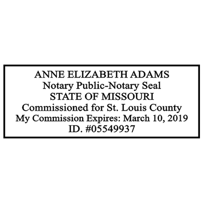 Missouri Pink Rectangle Notary Stamp - alternate view