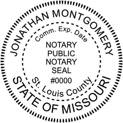 Missouri Notary Pink - Round Design Seal - alternate view